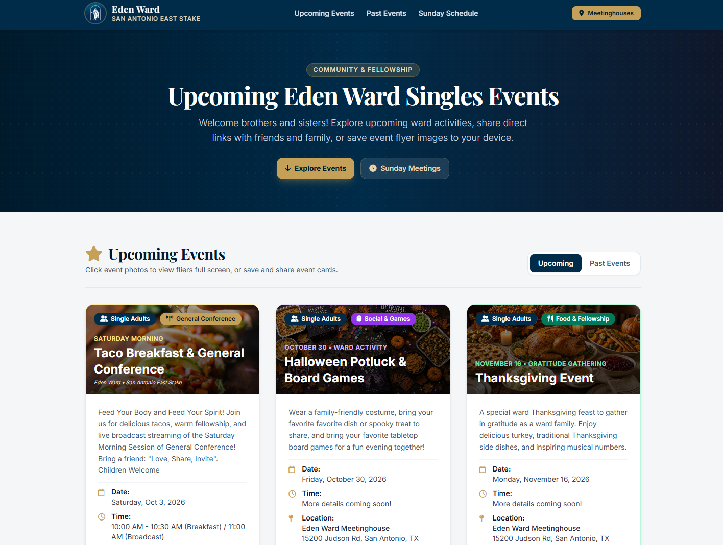 Eden Ward Singles Events